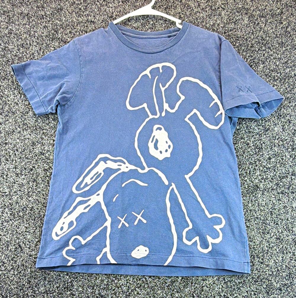 KAWS x Peanuts x Uniqlo Falling Snoopy Navy Blue Graphic T Shirt 2017